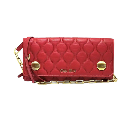 Pre-Owned  Miu Miu Quilted Wave Chain Wallet/Crossbody Bag  SZ3022607194028