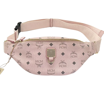 Pre-Owned MCM Fursten Visetos Belt Bag in pink with gold-tone hardware SZ3032606101946