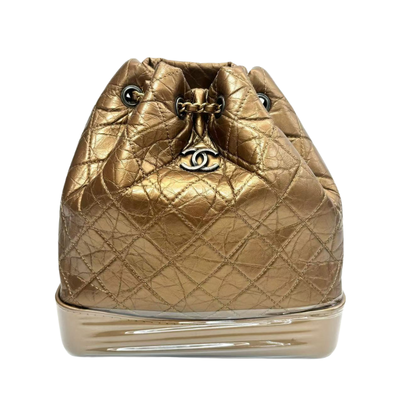 Pre-Owned Chanel Small Gabrielle Backpack in metallic gold N23397441