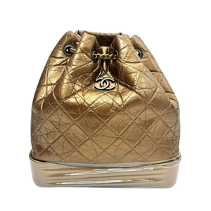 Pre-Owned Chanel Small Gabrielle Backpack in metallic gold N23397441