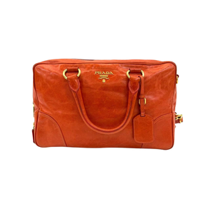 Pre-Owned vintage PRADA Vitello Shine Bauletto Satchel / Boston Bag N23931175