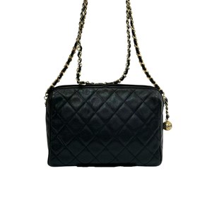 Pre-Owned Chanel Vintage Quilted Caviar Leather Camera Bag N23410904