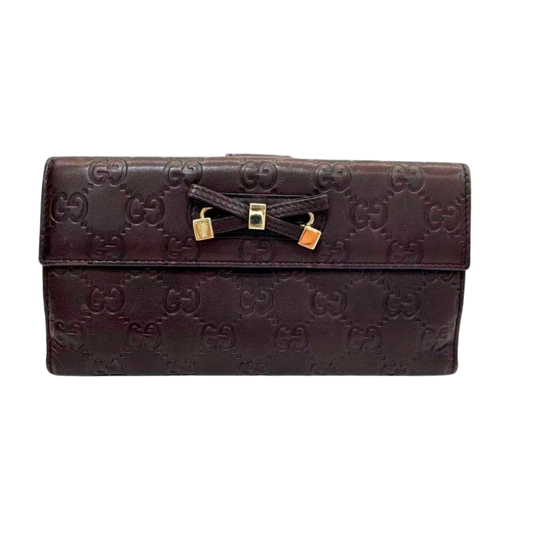 Pre-Owned Gucci Guccissima Mayfair Leather Continental Long Wallet N23881234