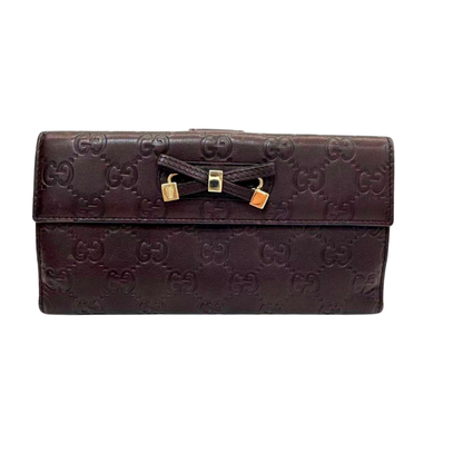 Pre-Owned Gucci Guccissima Mayfair Leather Continental Long Wallet N23881234