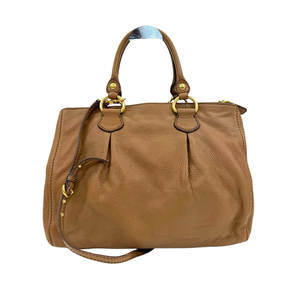 Pre-Owned Miu Miu Vitello Daino / Vitello Caribu Pleated 2-Way Tote N23923192