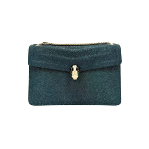Pre-Owned BVLGARI Serpenti Forever Chain Shoulder Bag crafted in Shagreen/Stingray leather N23914336