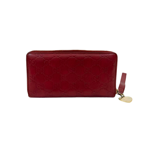 Pre-Owned Gucci Burgundy/Red Guccissima Embossed Zip-Around Wallet N23883266