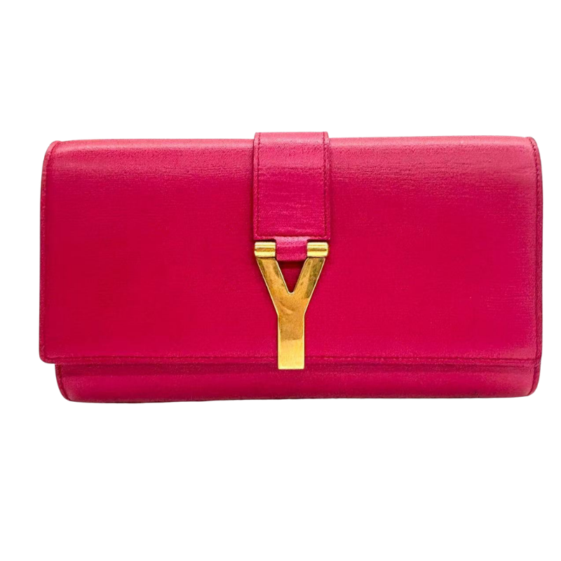Pre-Owned Saint Laurent Classic Y Ligne Clutch in Fuchsia Pink N23526356