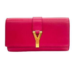 Pre-Owned Saint Laurent Classic Y Ligne Clutch in Fuchsia Pink N23526356