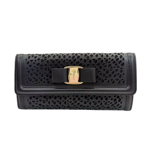 Pre-Owned Salvatore Ferragamo Vara Bow Continental Laser Cut Wallet N23371073