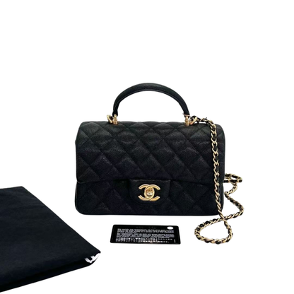 Pre-Owned  CHANEL Mini Rectangular Flap Bag with Top Handle (often informally referred to as the "Big Mini" or "Top Handle Mini")  SZ3062607214353