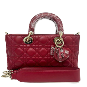 Pre-Owned Dior Lady D-Joy Bag in red lambskin N23396218