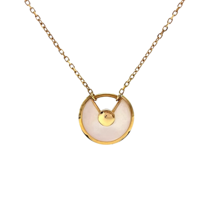 Pre-Owned Cartier Amulette de Cartier Necklace, featuring white mother-of-pearl and a single central diamond SZ3052608020216