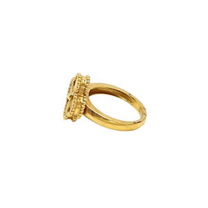 Pre—Owned Van Cleef & Arpels Vintage Alhambra Guilloché Ring in 18K Yellow Gold SZ3102607214323