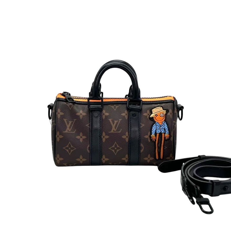 Pre-Owned Louis Vuitton Monogram Macassar Keepall XS "Zoom with Friends" (Model M80118) SZ3022607183722