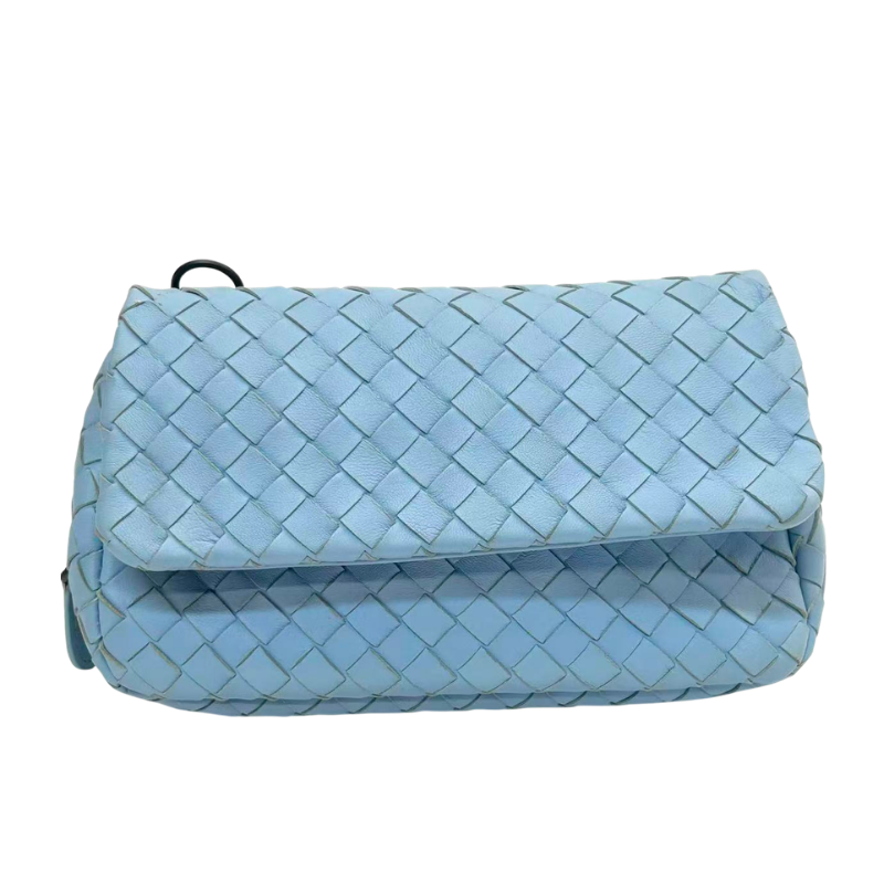 Pre-Owned Bottega Veneta Classic Intrecciato Woven Flap Chain Crossbody Bag N23374312