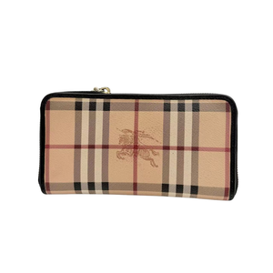 Pre-Owned Burberry Classic Equestrian Knight Check Full-Zip Long Wallet