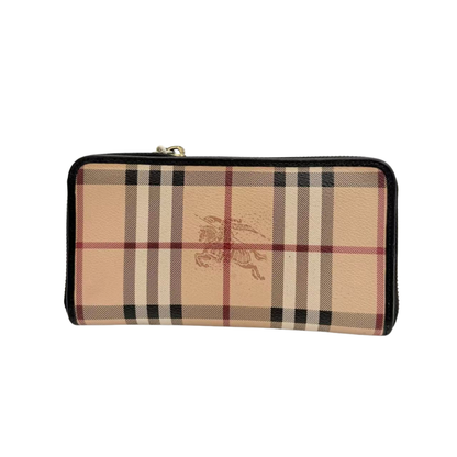 Pre-Owned Burberry Classic Equestrian Knight Check Full-Zip Long Wallet
