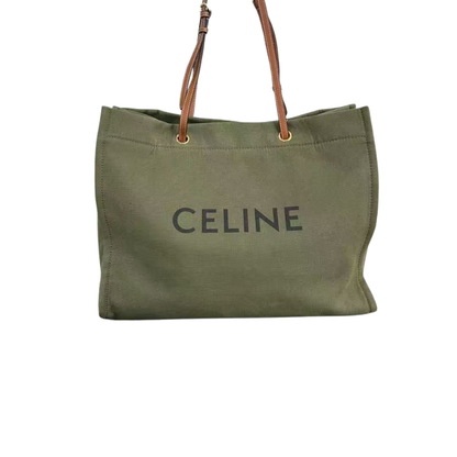 Pre-Owned CELINE Horizontal Cabas Tote Bag in Army Green SZ3022607214263
