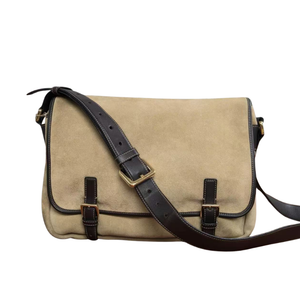 Pre-Owned LOEWE Suede Double-Buckle Messenger Bag (often referred to as the "Biscuit" or "Flex" messenger bag) SZ3022606152698