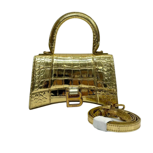 Pre-Owed Balenciaga Hourglass XS Handbag in metallic gold N23395762