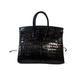 Pre-Owned  Hermès Birkin 25 (BK25) Handbag in Black Shiny Porosus Crocodile with Gold Hardware SZ304241108320