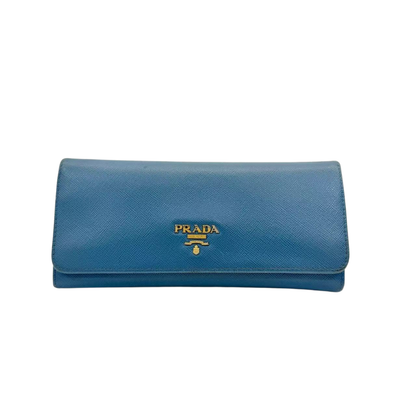Pre-Owned Prada Saffiano Leather Flap Long Wallet N23572721