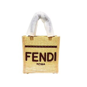 Pre-Owned Fendi Women's Mini Sunshine Straw Shopper Bag (Model 8BS051) N11515625