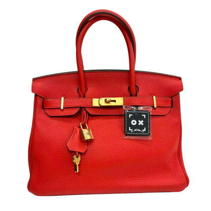 Pre-Owned Hermès Birkin 30 in red Togo leathe Square Q Year 2013 N23260179-1