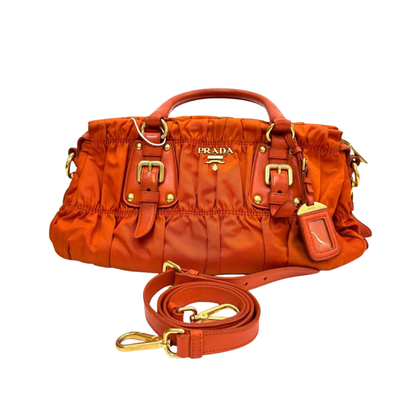 Pre-Owned Prada Tessuto Gaufre Boston Bag N24001790