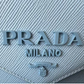 Pre-Owned Prada Monochrome Saffiano and Leather Bag (specifically the 2022 mini/small envelope shoulder bag version in a light blue or "Celeste" colorway)