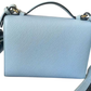 Pre-Owned Prada Monochrome Saffiano and Leather Bag (specifically the 2022 mini/small envelope shoulder bag version in a light blue or "Celeste" colorway)