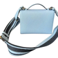 Pre-Owned Prada Monochrome Saffiano and Leather Bag (specifically the 2022 mini/small envelope shoulder bag version in a light blue or "Celeste" colorway)