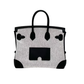 Pre-Owned Hermès Birkin 25 Cargo Handbag in the highly coveted "Panda" colorway (officially styled as Ecru/Noir) paired with Palladium Silver Hardware (PHW) SZ3072607275287