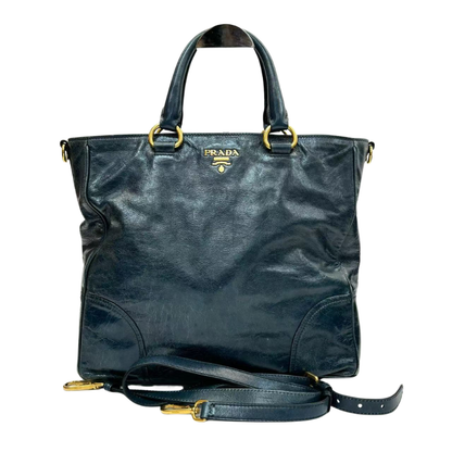 Pre-Owned Prada Vitello Shine Two-Way Commuter Tote Bag N23573222