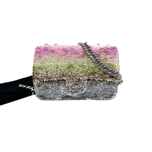 Pre-Owned Chanel Rainbow Gradient Sequin Flap Bag 24C Cruise collection SZ3022606152808