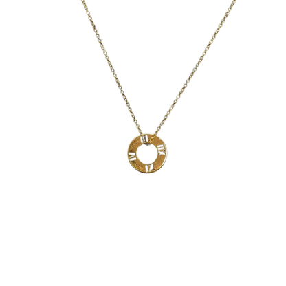 Pre-Owned Tiffany & Co. Atlas Collection Openwork Roman Numeral Diamond Necklace SZ3022602112412