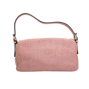 Pre-Owned Fendi Baguette Pink Woven Zucca handbag SZ3022606030372