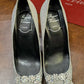 RV Silver Fine-Glitter Rhinestone Square-Buckle High Heels