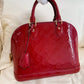 Pre-Owned Louis Vuitton (LV) Red Patent Leather Shell Bag