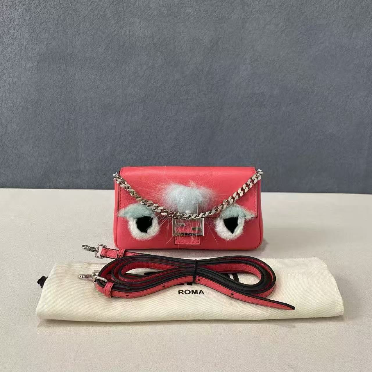 Pre-Owned Fendi "Monster" Full-Leather Handbag / Shoulder Bag / Crossbody Bag