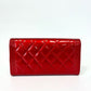 Pre-Owned Chanel Le Boy Long Wallet — Red Patent Leather (2014 Model)