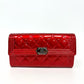 Pre-Owned Chanel Le Boy Long Wallet — Red Patent Leather (2014 Model)