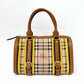 Pre-Owned Burberry Equestrian Knight Check Boston Pillow Handbag Year 2014