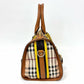 Pre-Owned Burberry Equestrian Knight Check Boston Pillow Handbag Year 2014