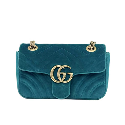 Pre-Owned Gucci Marmont 22 — Blue Velvet Year 2015