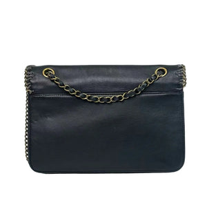 Pre-Owned Chanel Black Chain-Embroidered Bag Year 2011