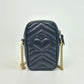 Pre-Owned Gucci Black Chain Phone Bag Year 2018