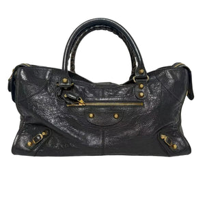 Pre-Owned Balenciaga Giant 12 City bag in Black Lambskin with Gold Hardware