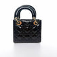 Pre-Owned Dior Black Patent Leather Lady Dior Bag